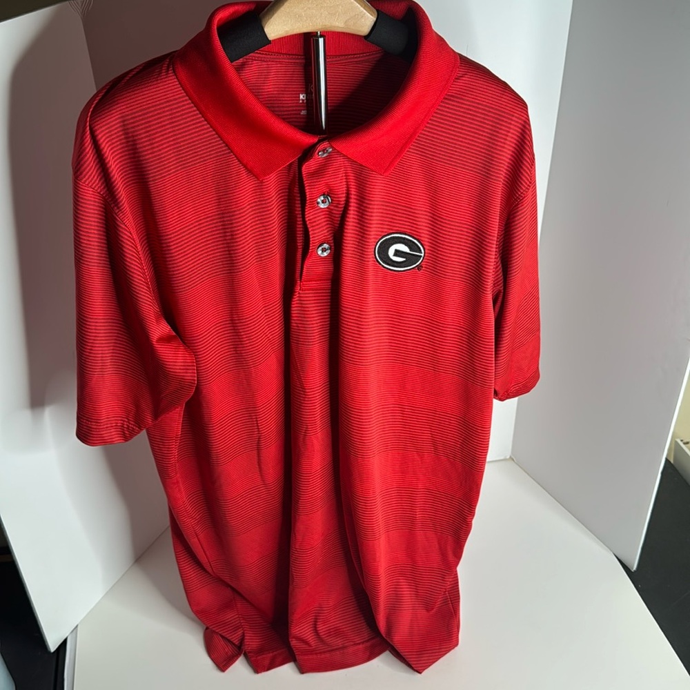 Georgia Bulldogs Stripes Golf Performance Polo SS Knights Apparel mens L